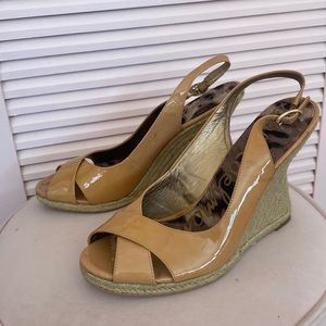 Sam edelman nude raffia wedge